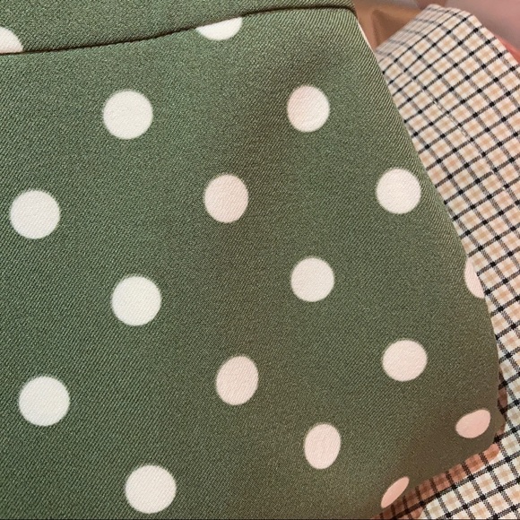 Polka dot green A-line skirt - Picture 3 of 4